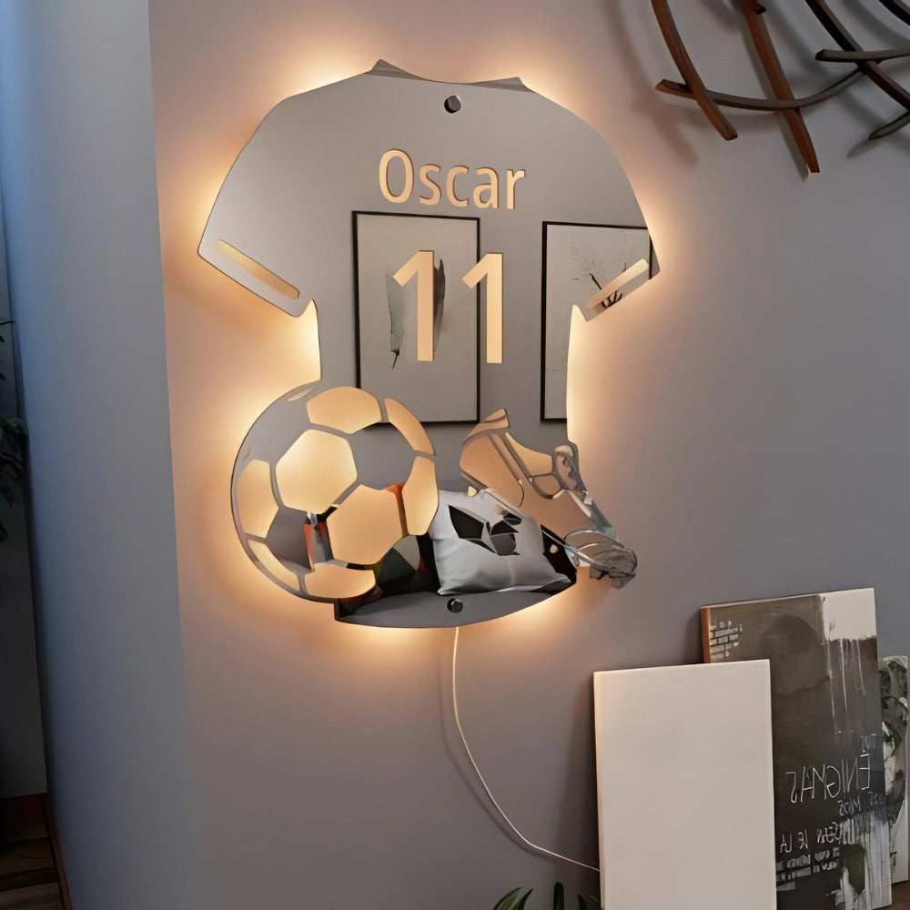 Fodboldspiller | Personligt LED-spejl